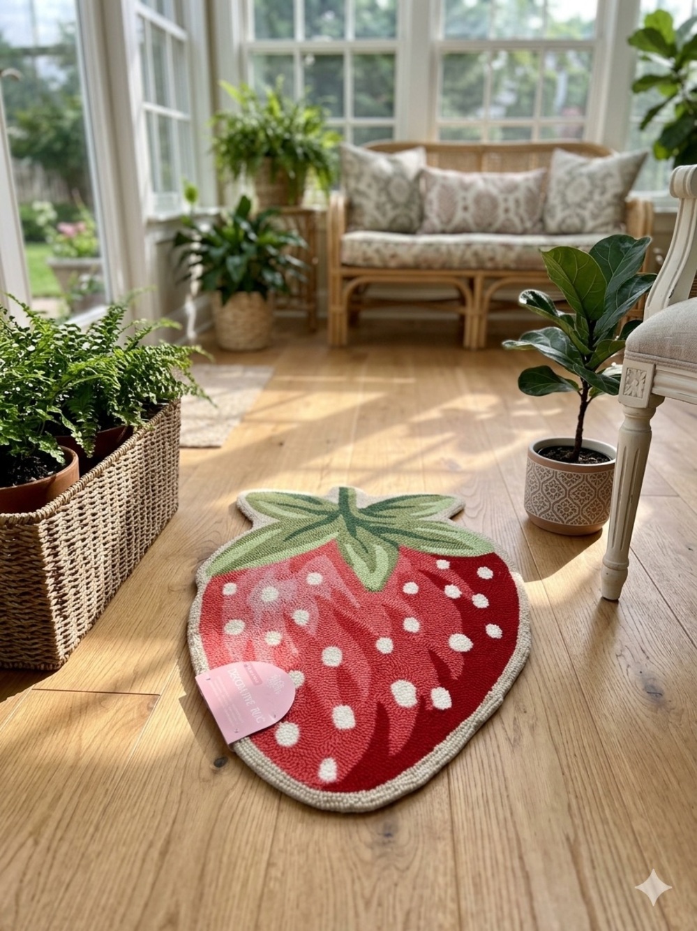 MonCheri Strawberry Shaped Indoor Accent Rug